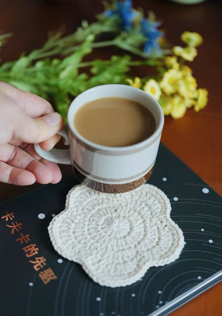 刺子绣杯垫 Sashiko Embroidered Coaster