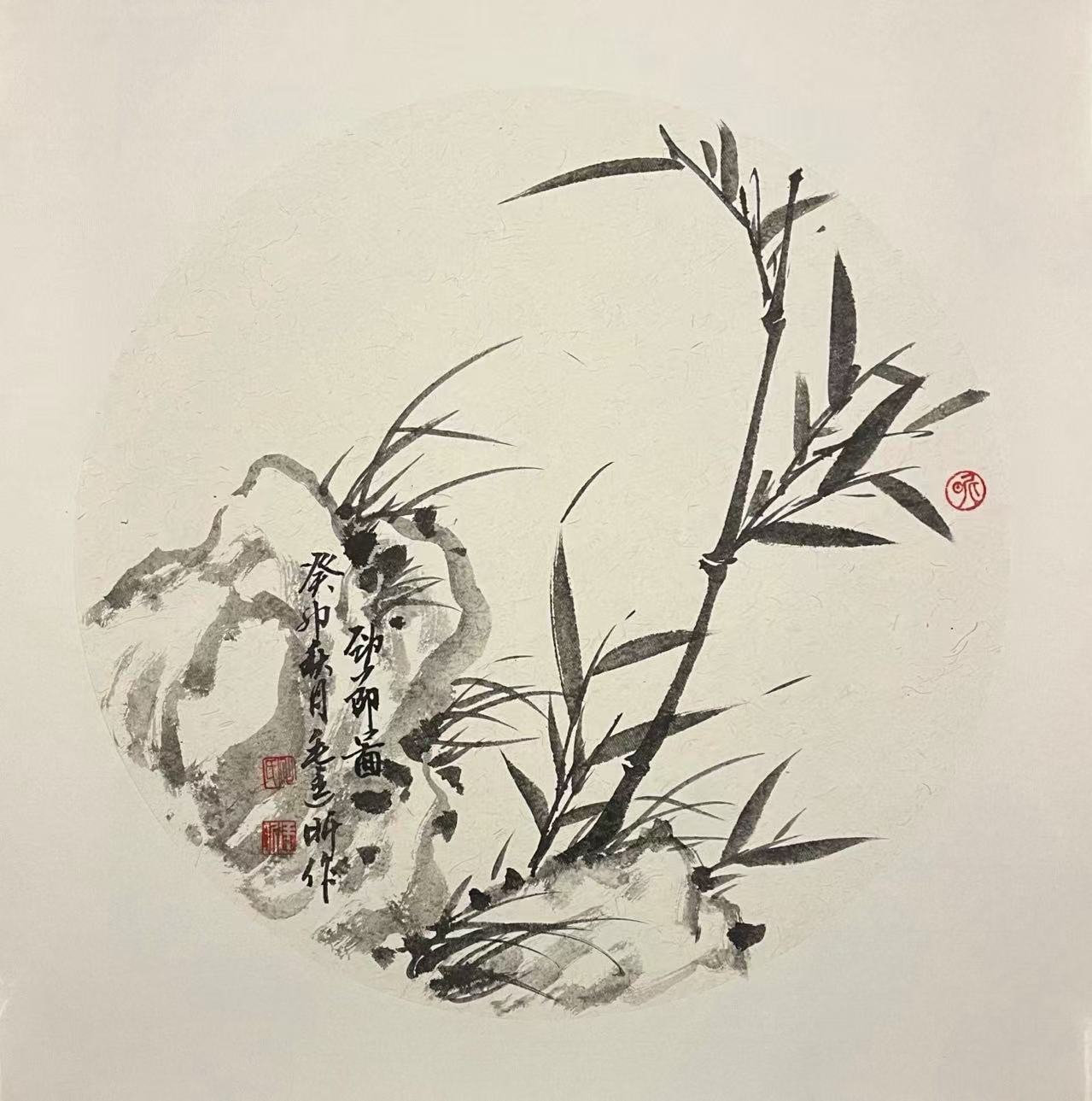 【水墨国画】劲节图 50cm x 50cm 纸本